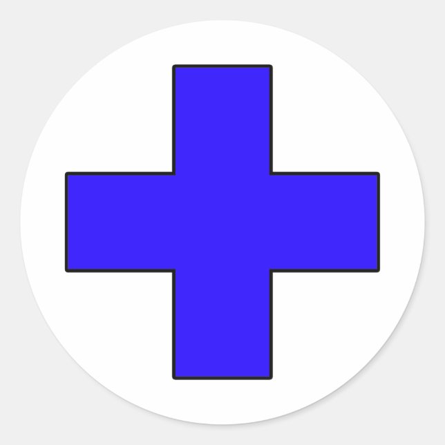 Medical Cross Medical Life Saving Guard Symbol Classic Round Sticker (Front)