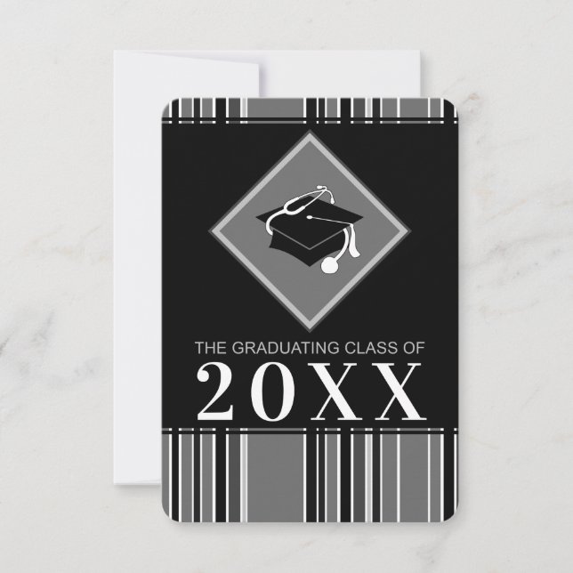 medical degree graduate customizable year invitation (Front)