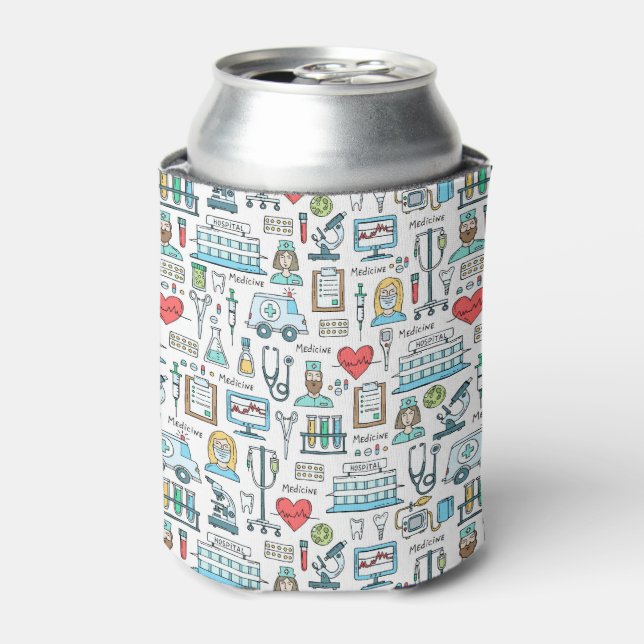 Medical Design Pattern Can Cooler (Can Front)