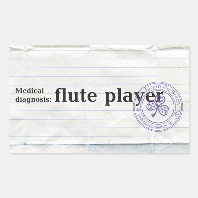 Medical diagnosis: Flute player Sticker (Front)