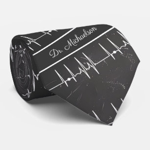 Medical Doctor Cardiologist Cardiogram Name Tie