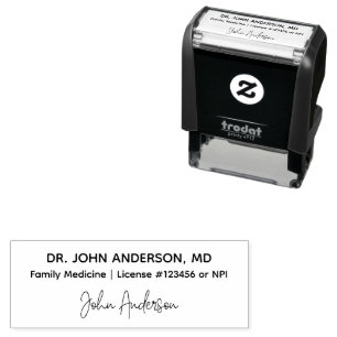 Medical Doctor Healthcare Provider Signature Name Self-inking Stamp