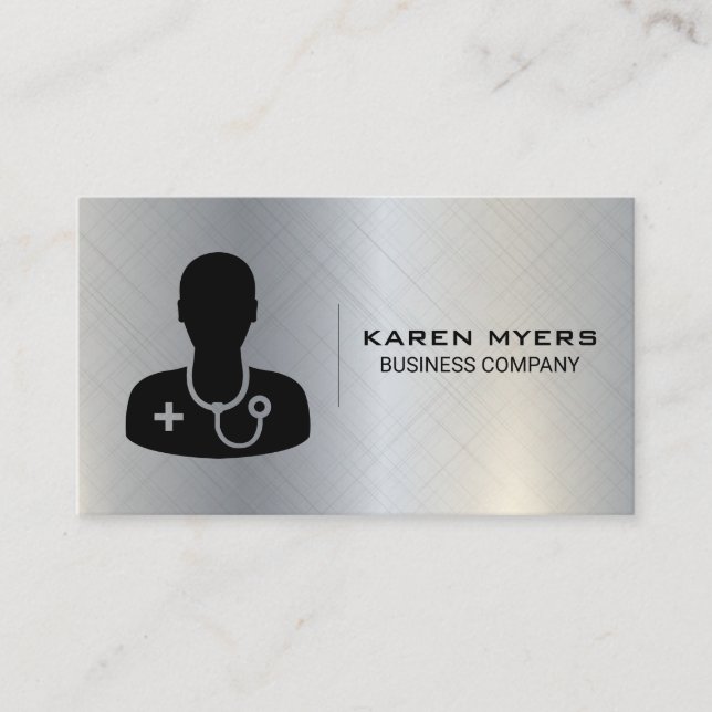 Medical Doctor Icon Business Card (Front)