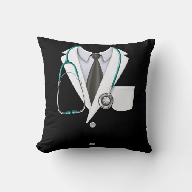 Medical Doctor Lab Coat Throw Pillow (Front)