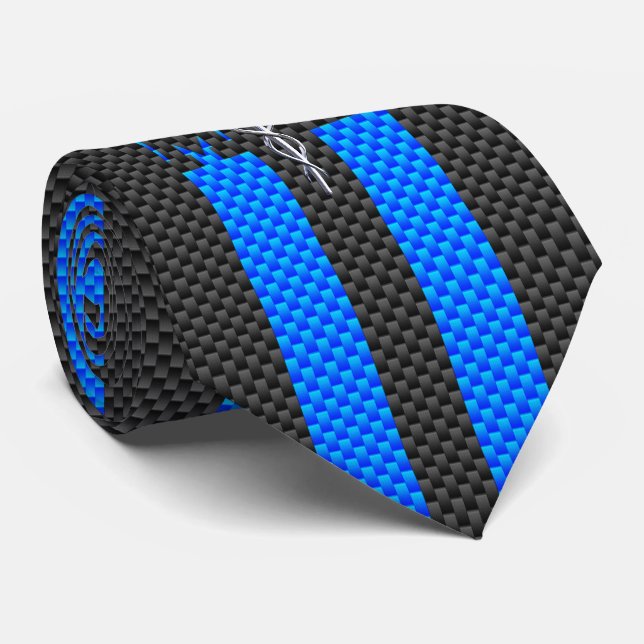 Medical Doctor MD Caduceus on Carbon Fibre Print Tie (Rolled)