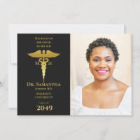 Medical Doctor MD RN Nurse Graduation Black Photo
