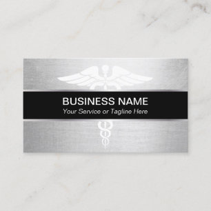 Medical Doctor Modern Silver Business Card