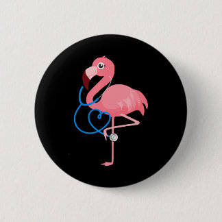 Medical Doctor Nurse Pediatrics Flamingo 2 Inch Round Button