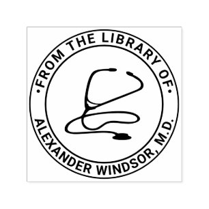 Medical Doctor Nurse Stethoscope Book Name Self-inking Stamp