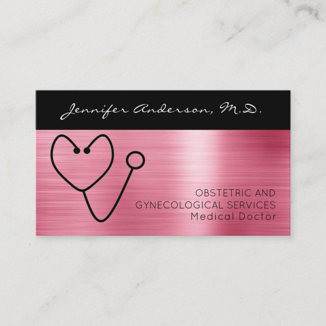 Medical Doctor Ob/Gyn Gynecologist Obstetrician Business Card (Front)