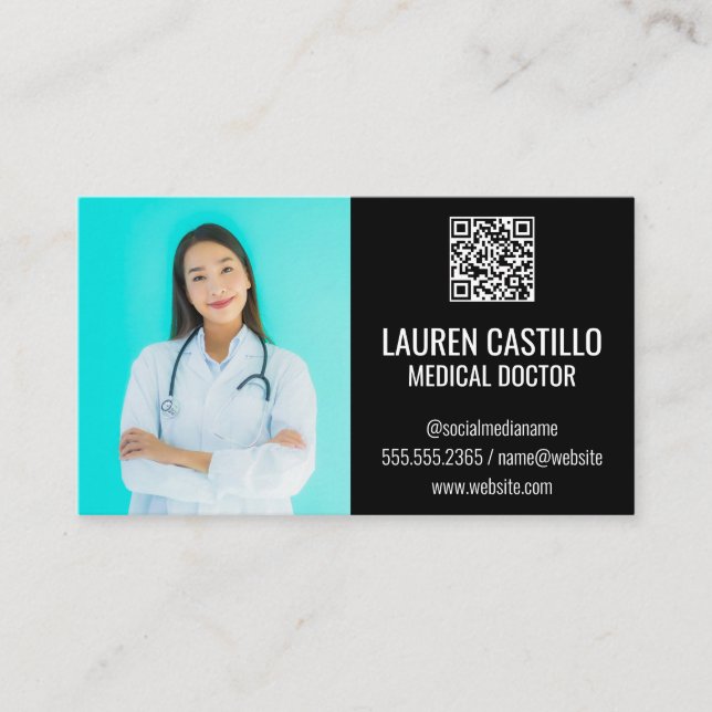 Medical Doctor | QR Scan Code Business Card (Front)