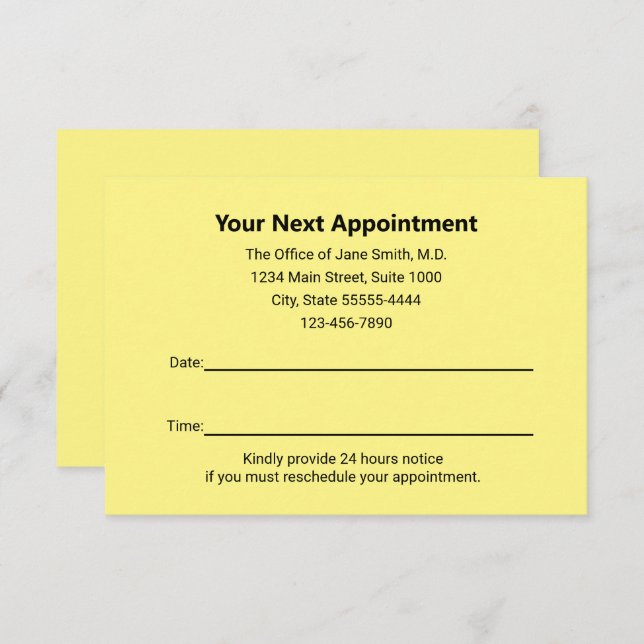 Medical Doctor Your Next Appointment Reminder Card (Front/Back)