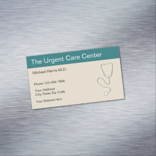 Medical Emergency Care Center Design Magnetic Business Card