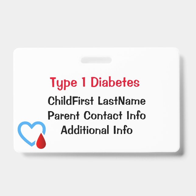 Medical Emergency Diabetes Awareness Badge (Front)