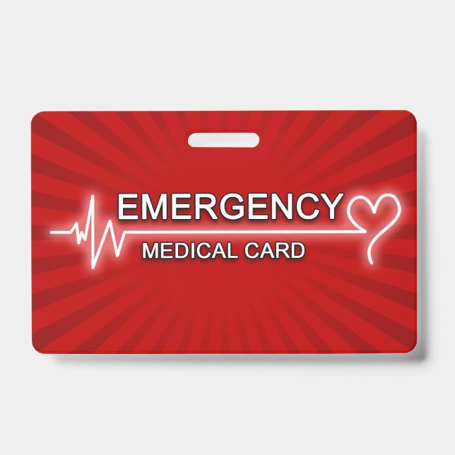 Medical Emergency ID Card Badge (Front)