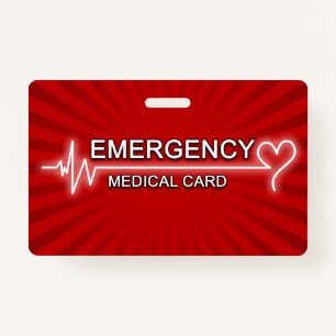 Medical Emergency ID Card Badge