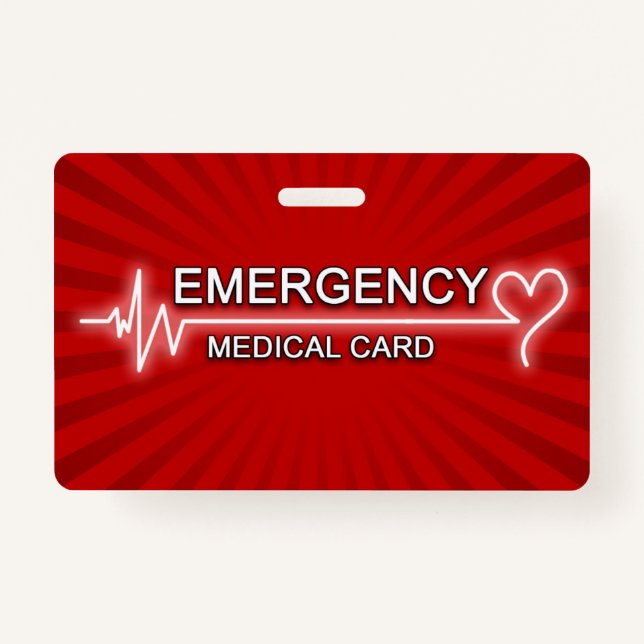 Medical Emergency ID Card Badge (Front)
