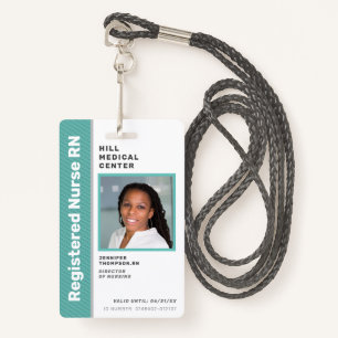Medical Employee Green Photo ID Badge