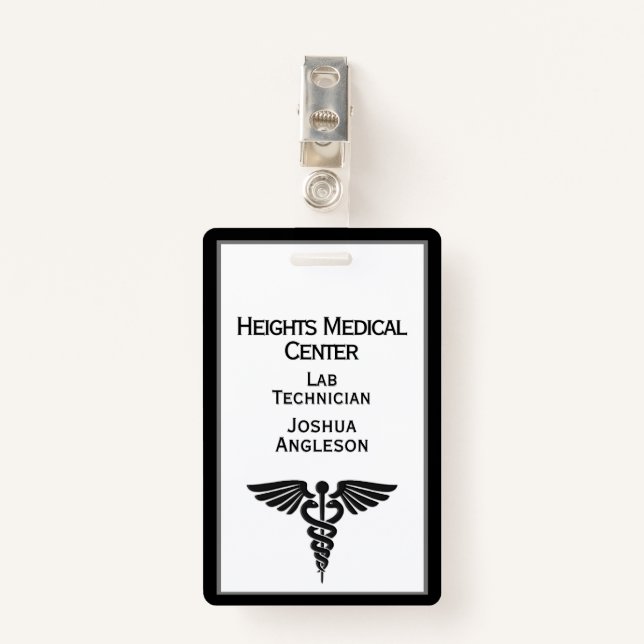 Medical Employee ID Double Sided Badge (Front with Clip)