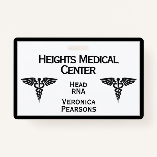 Medical  Employee ID Double Sided Framed Badge (Front)