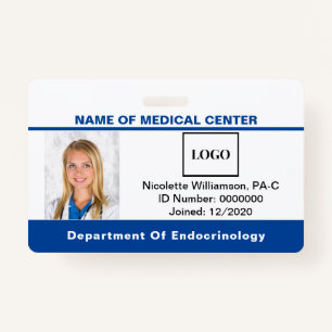 Medical Employee Logo Photo Barcode ID Badge