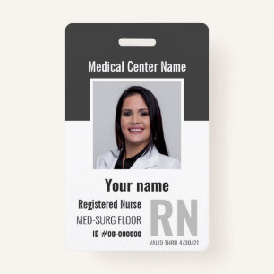 Medical Employee Photo Bar-Code Logo Name Badge