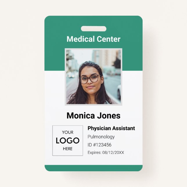 Medical Employee Photo QR Code Badge (Front)