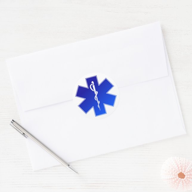 Medical EMS Symbol Classic Round Sticker (Envelope)