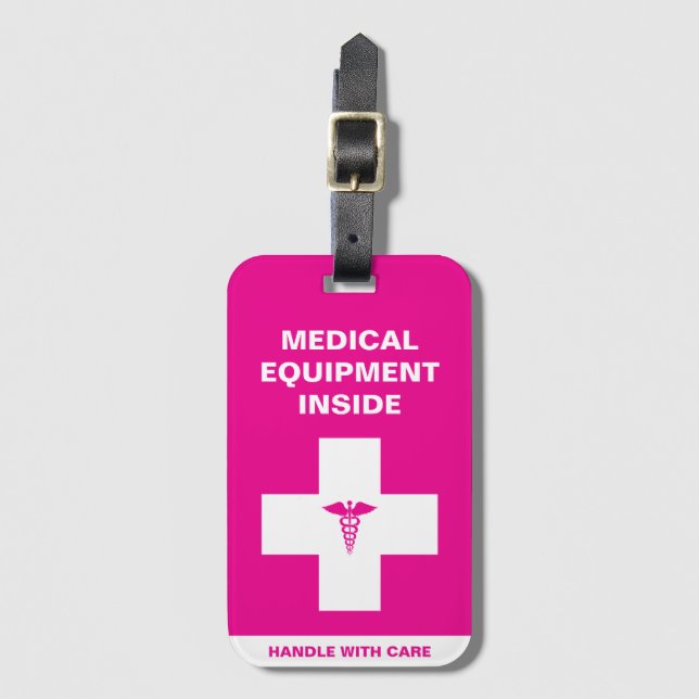 Medical Equipment Handle with care Luggage Tag (Front Vertical)