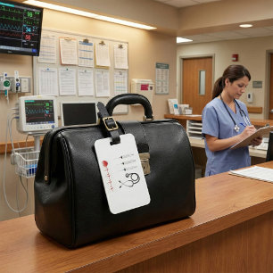 Medical Equipment Heartbeat Healthcare Luggage Tag