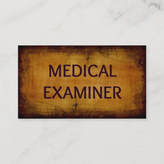 Medical Examiner Antique Business Card (Front)