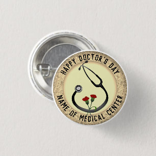 Medical Facility Doctor's Day Stethoscope  1 Inch Round Button