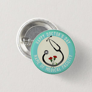Medical Facility Doctor's Day Stethoscope  1 Inch Round Button