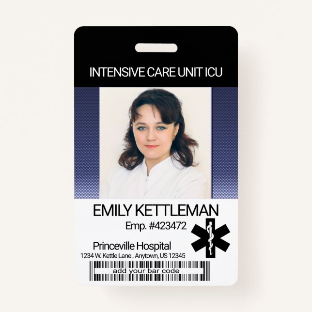 Medical Field Photo Badge - Dark Blue (Front)