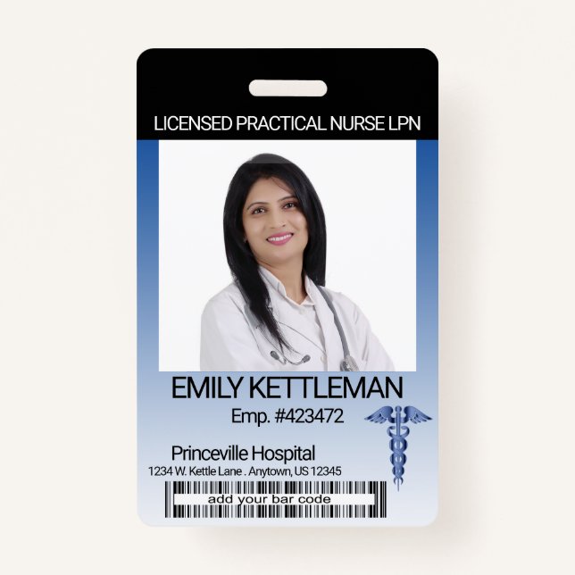 Medical Field Photo Badge - Dark Blue (Front)