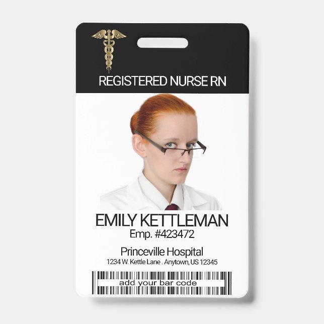 Medical Field Photo Badge - Gold Logo (Front)
