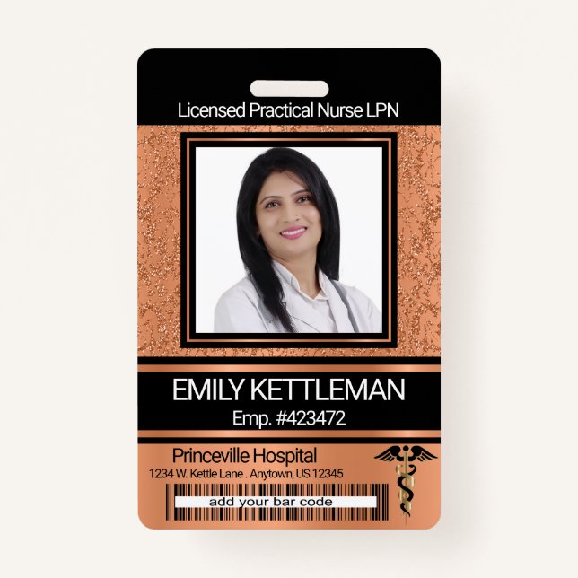 Medical Field Photo Badge - Orange (Front)