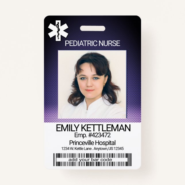 Medical Field Photo Badge - Pediatric Nurse (Front)