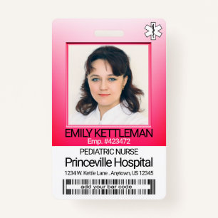 Medical Field Photo - Nurse - Pink Badge