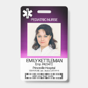 Medical Field Photo  - Pediatric Nurse - Purple Badge