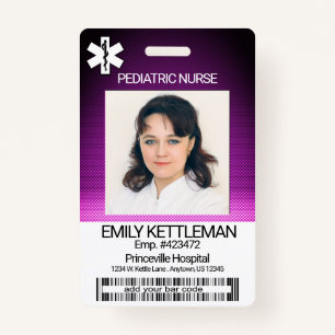 Medical Field Photo  - Pediatric Nurse - Purple Badge