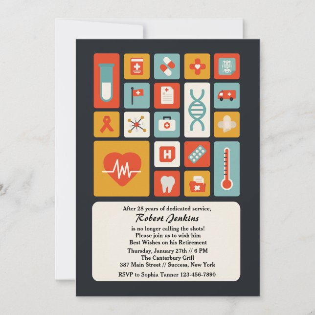Medical Field Retirement Party Invitation (Front)