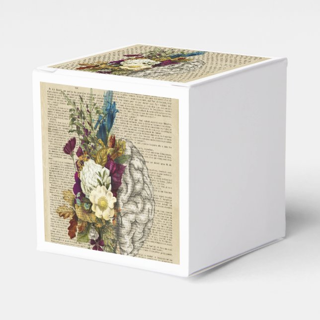 medical floral brain anatomy poster favor box (Front Side)
