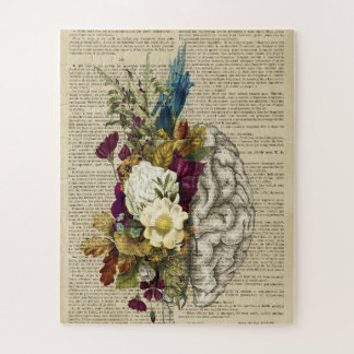 medical floral brain anatomy poster jigsaw puzzle