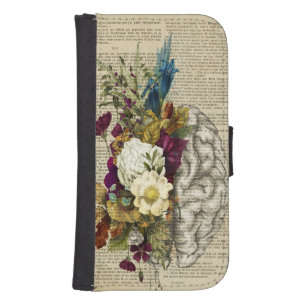 medical floral brain anatomy poster samsung s4 wallet case