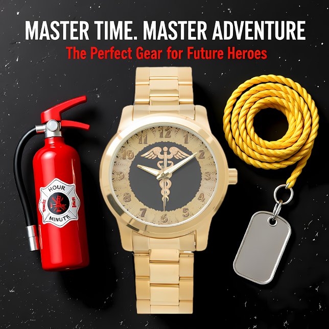 Medical gold shiny silhouette alert badge watch (Creator Uploaded)