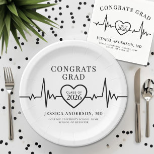Medical Graduation Party Paper Plate