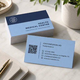 Medical Healthcare Clinic Doctor Blue Professional Business Card
