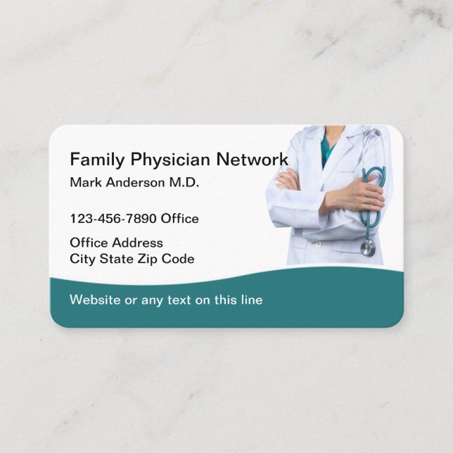 Medical Healthcare Modern Business Cards (Front)