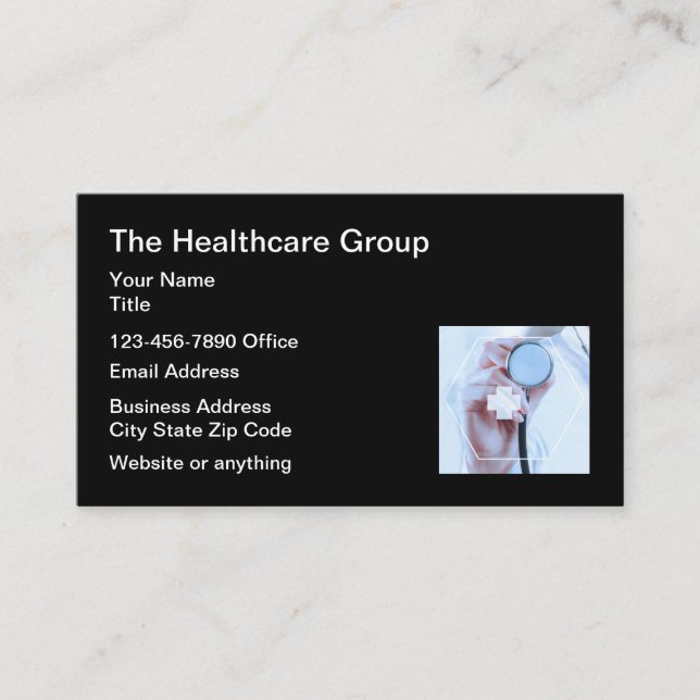 Medical Healthcare Theme Editable Business Cards (Front)